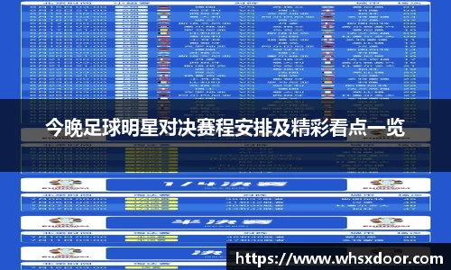 今晚足球明星对决赛程安排及精彩看点一览